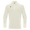 Hutton Shirt LS OFFWHT L Teknisk langarmet poloskjorte